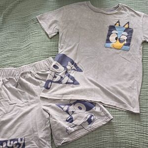 Kids Gray Set with Bluey Print